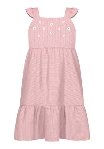 Vestido Rayas Rosa Flores