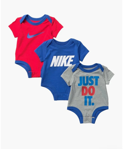 Pack x3 Bodys Nike Rojo/Azu/Gris