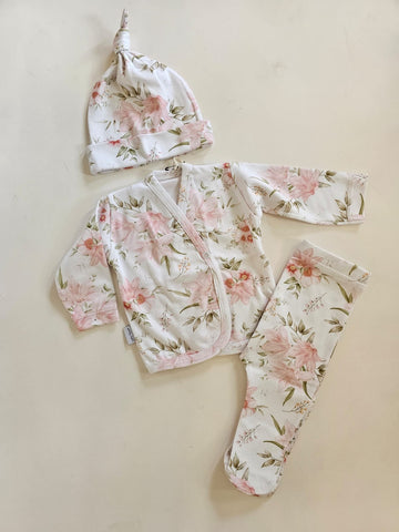 Set 3 piezas Beba Verte Reir Flores Rosas