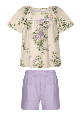 Conjunto Flores Lila