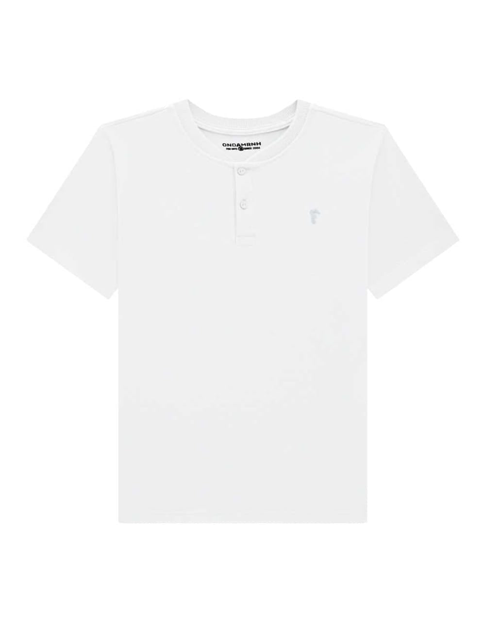 Remera Onda Marinha con Cuello Mao Blanca