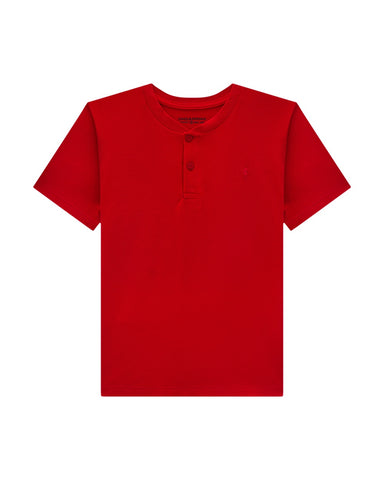 Remera Onda Marinha con Cuello Mao Roja
