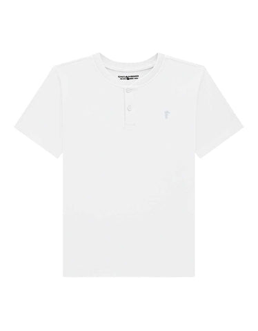 Remera Onda Marinha con Cuello Mao Blanca