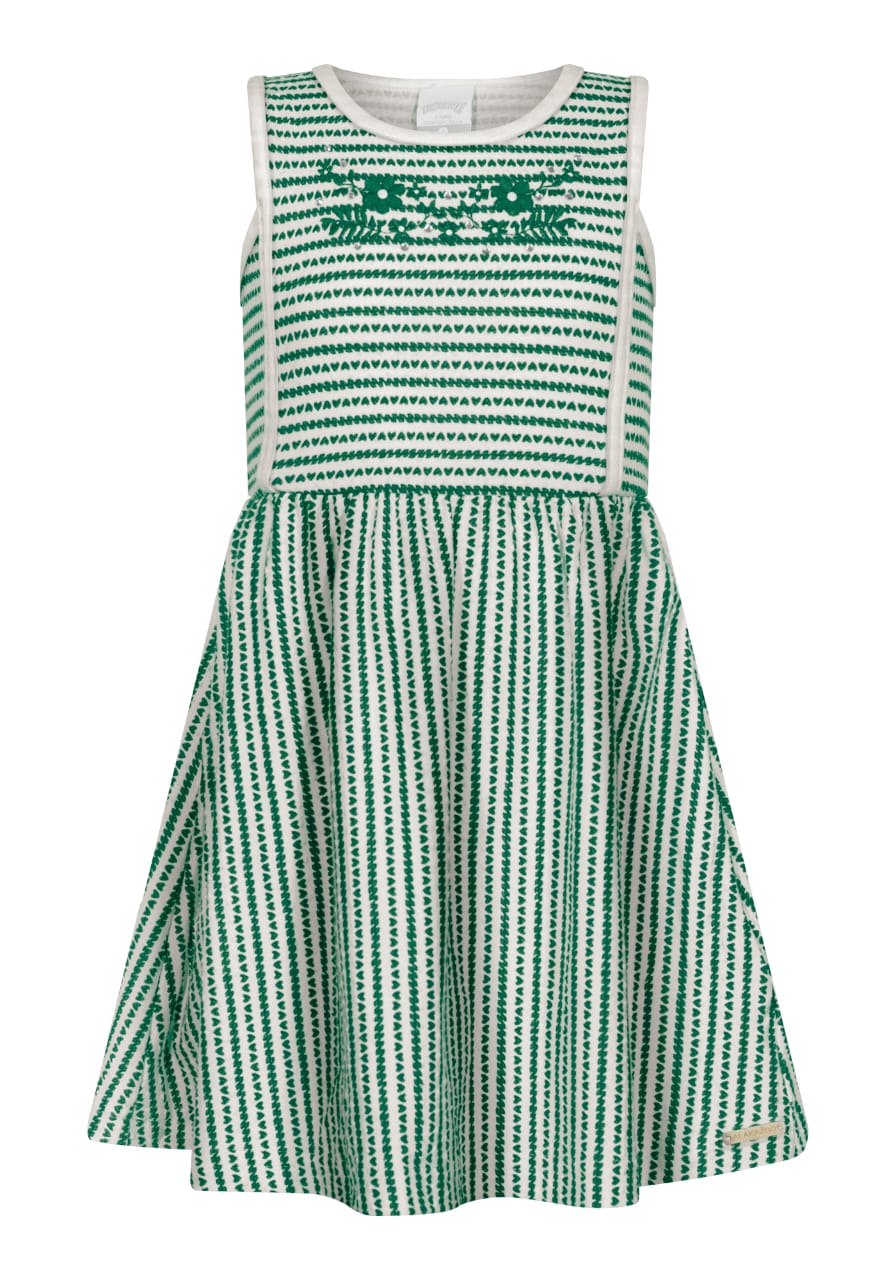 Vestido Rayas Flores verde