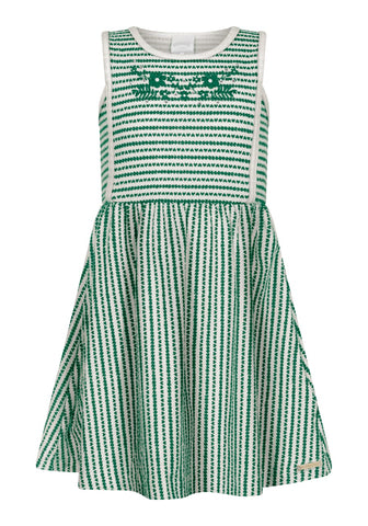 Vestido Rayas Flores verde