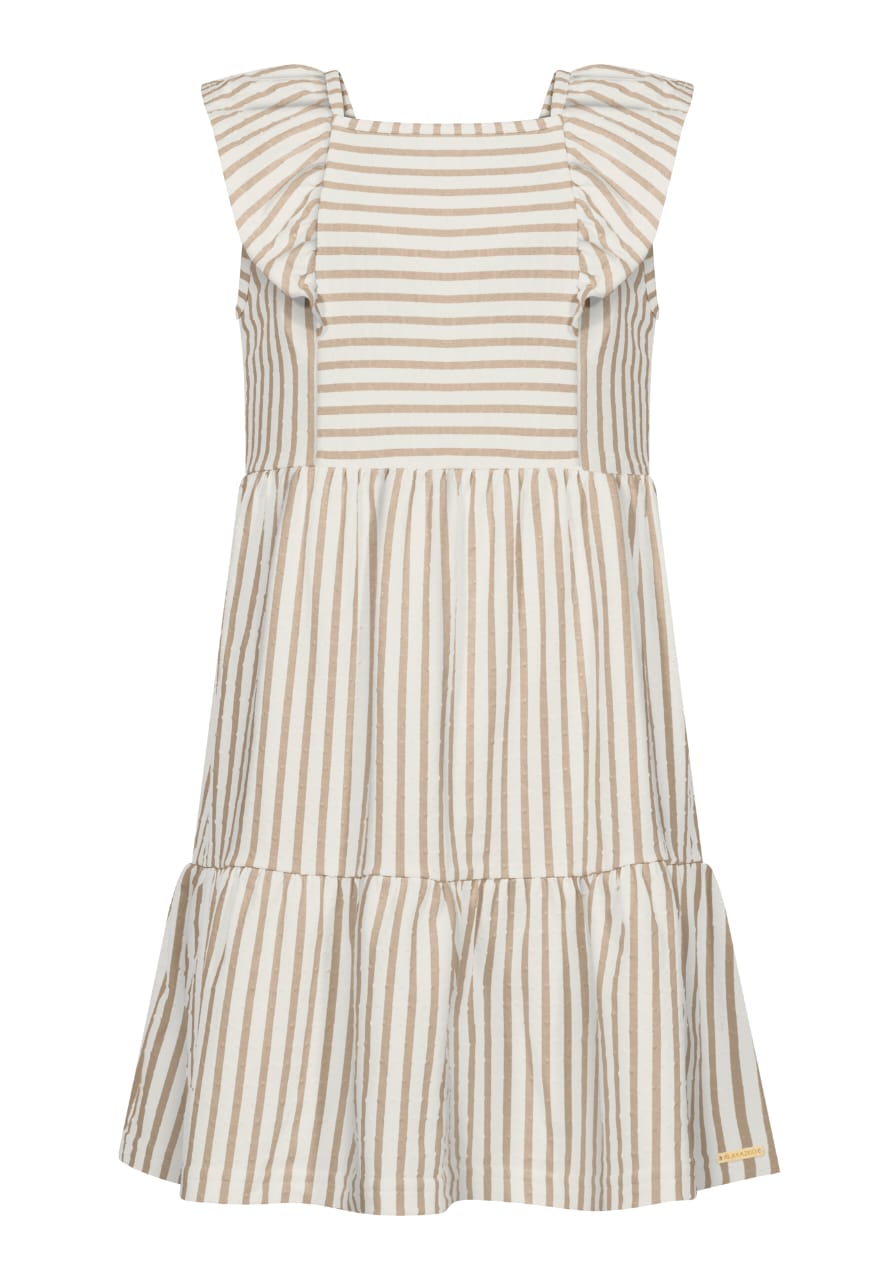 Vestido Rayas Beige