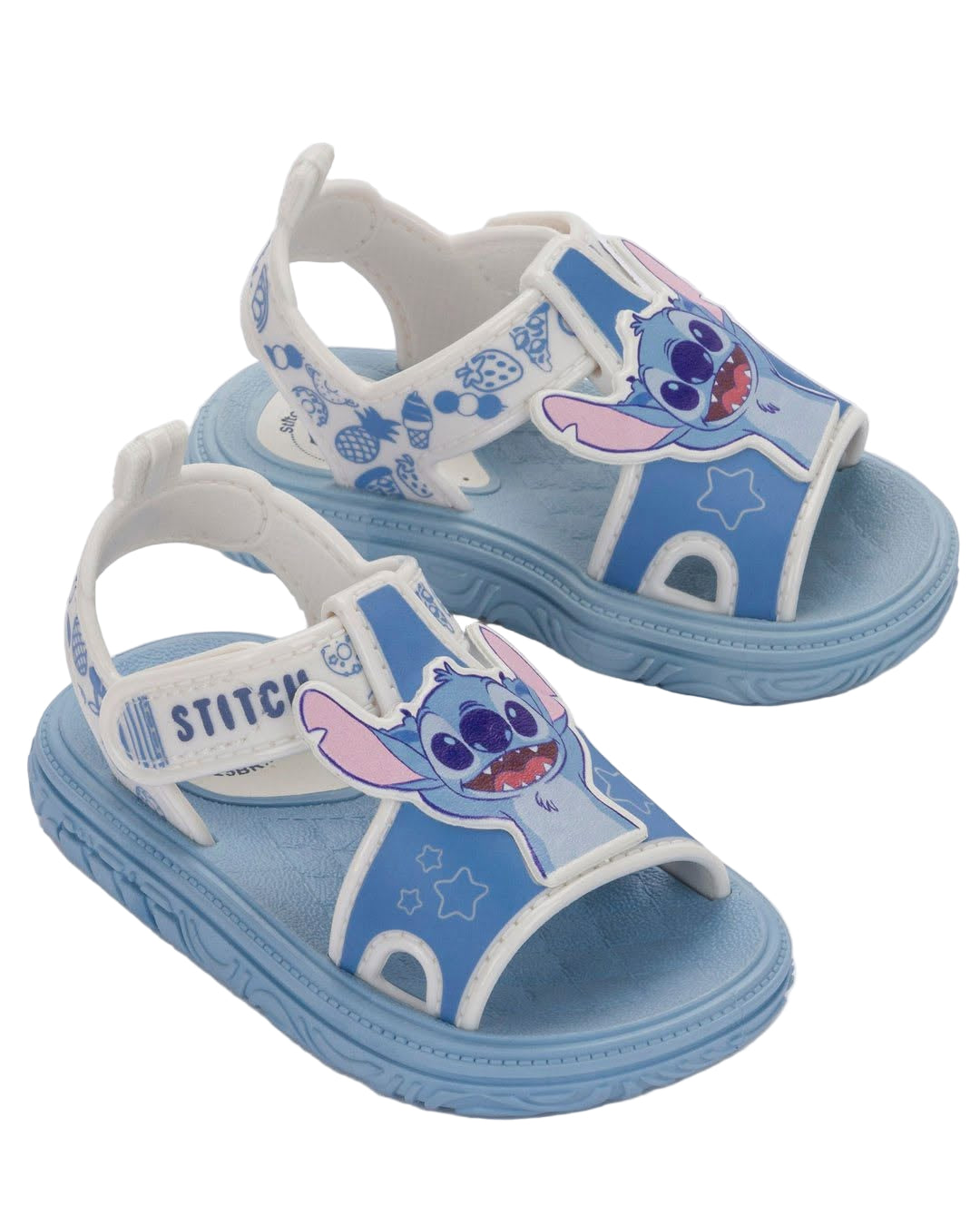 Sandalia Nena Stitch Celeste / Blanco