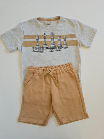 Conjunto Nene  Chess Gris Beige