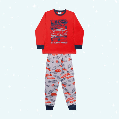 Pijama Hotwheels Rojo Mangas Largas