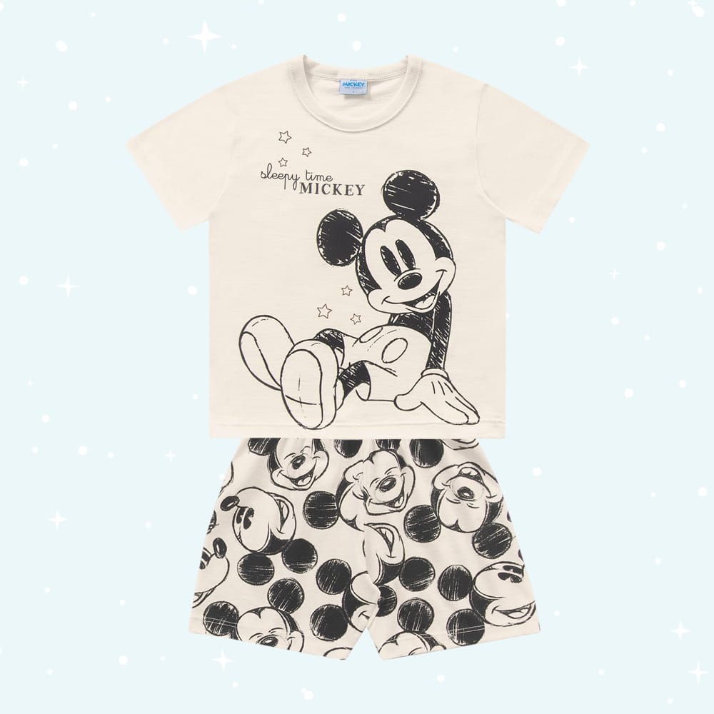 Pijama Mickey Mouse Beige