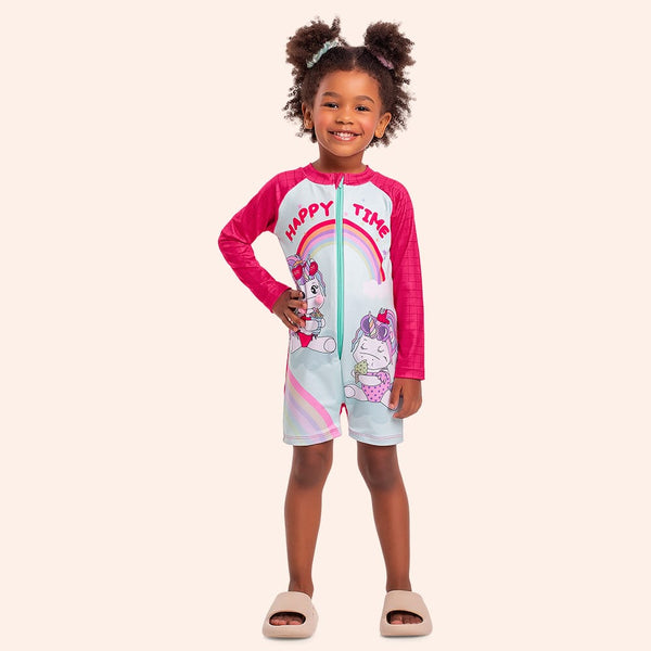 Traje de Baño Nena Unicornio Enterito