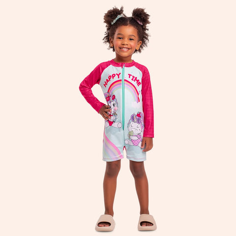 Traje de Baño Nena Unicornio Enterito