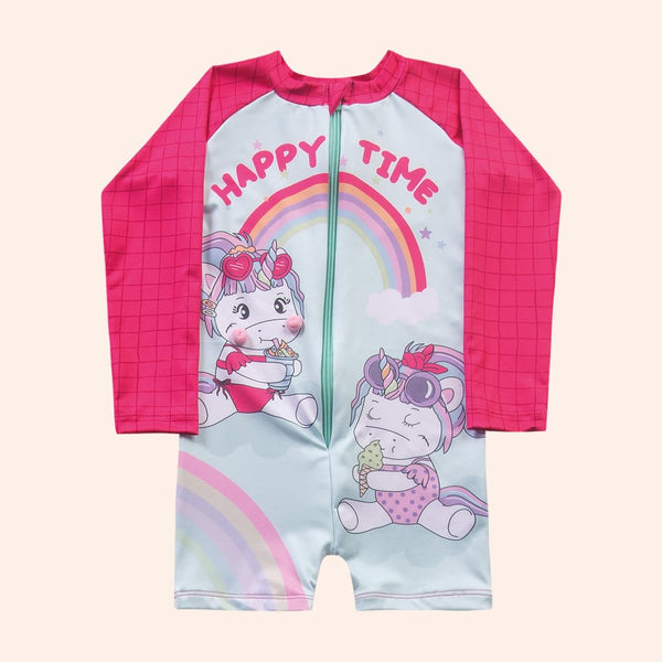 Traje de Baño Nena Unicornio Enterito