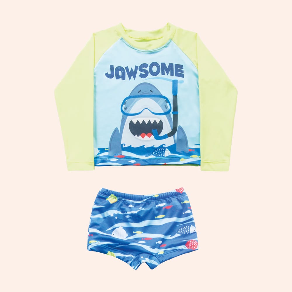 Traje de Baño Nene 2 Piezas Jawsome Celeste