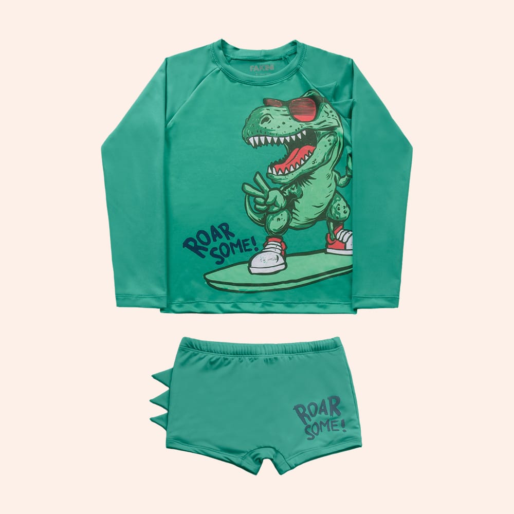 Traje de Baño Nene 2 Piezas Dino Verde