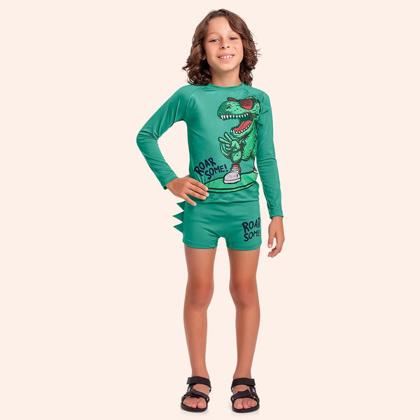 Traje de Baño Nene 2 Piezas Dino Verde