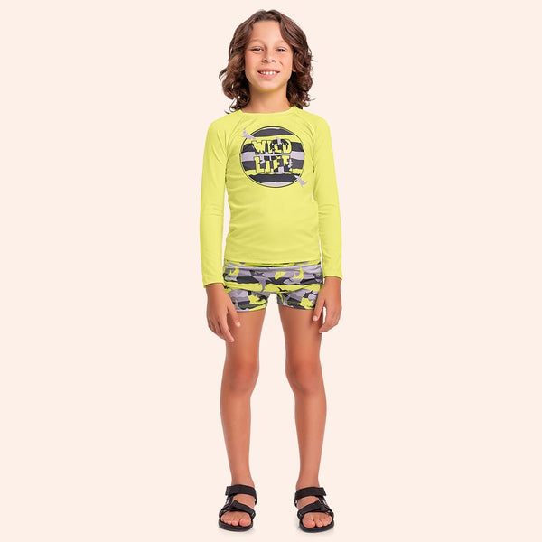 Traje de Baño Nene 2 Piezas Wild Life Flúor