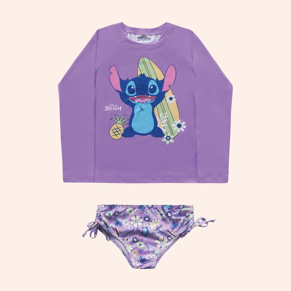 Traje de Baño Nena 2 Piezas Stitch Lilla