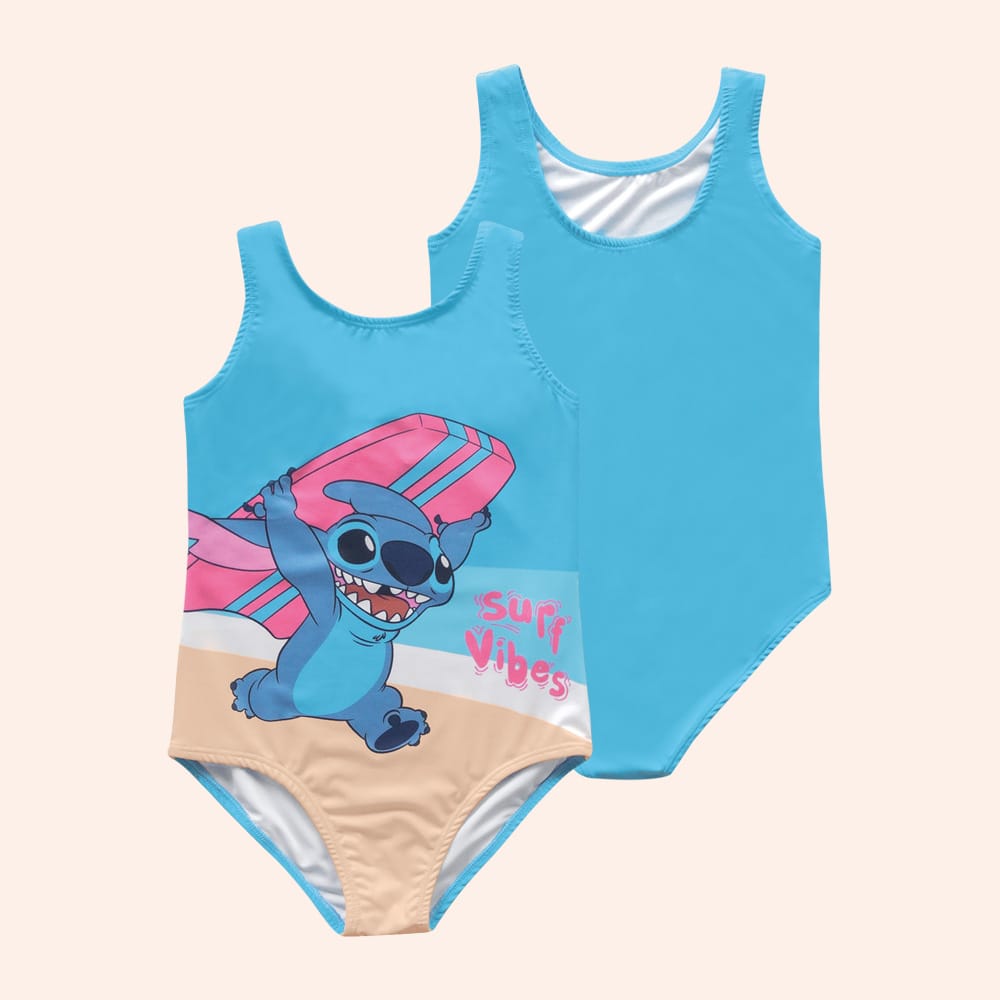 Traje de Baño Nena 1 Piezas Stitch Celeste