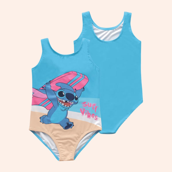 Traje de Baño Nena 1 Piezas Stitch Celeste