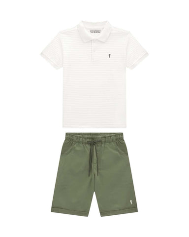 Conjunto Onda Marinha Camisa Verde Blanco