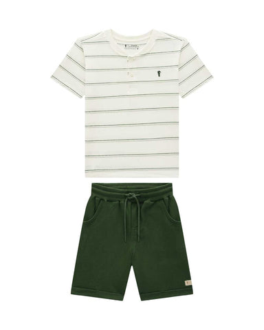 Conjunto Onda Marinha Verde Rayas