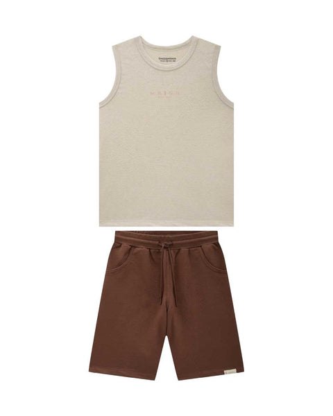 Conjunto Camisilla Onda Marinha Beige Marrón