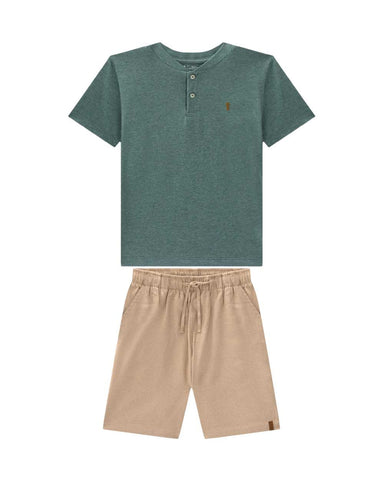 Conjunto Onda Marinha Verde Beige