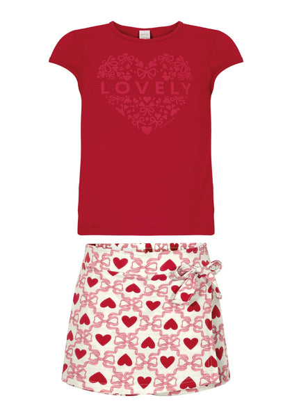 Conjunto Beba Rojo Blanco Corazón