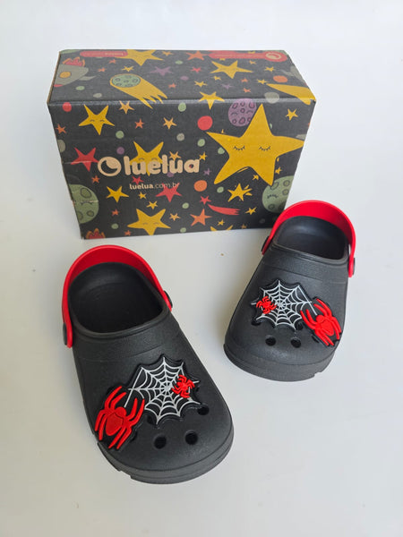 Crocs Araña Negro Rojo