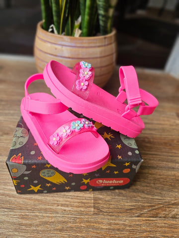 Sandalia Fucsia Flores