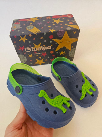 Crocs Azul Dino Flúor