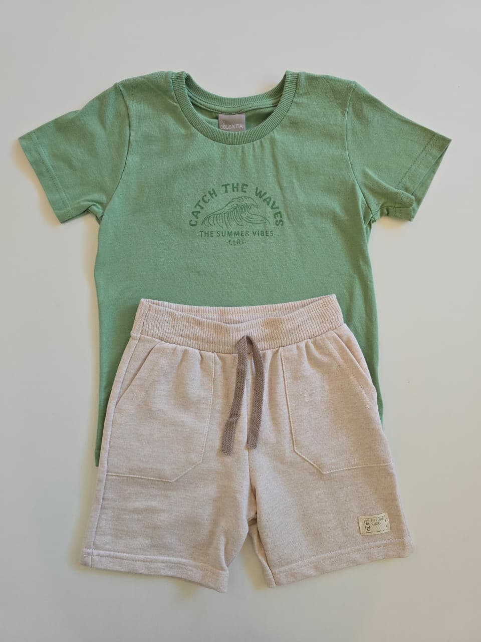 Conjunto Nene Verde Gris