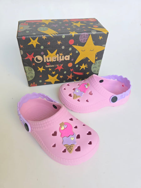Crocs Rosa Lila Helado Corazones