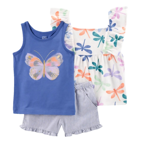 Conjunto Carters x3 piezas Mariposa