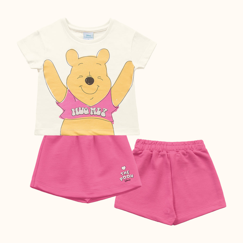 Conjunto Nena Winnie The Pooh Blanco Rosa