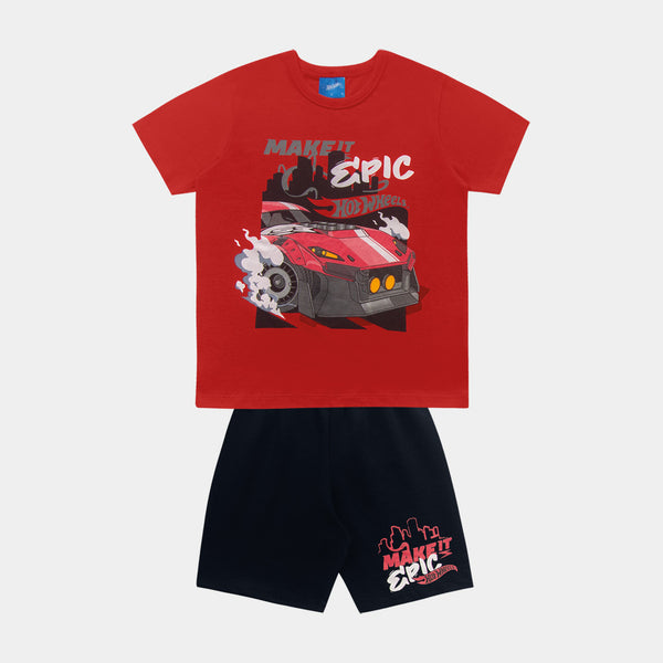 Conjunto Nene Hotwheels Rojo Negro