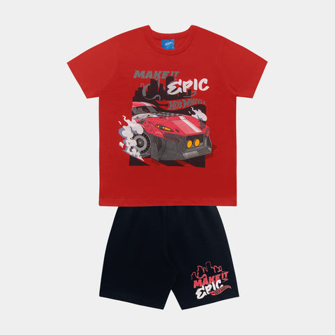 Conjunto Nene Hotwheels Rojo Negro