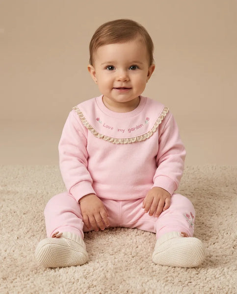 Conjunto Beba Frizado Rosa