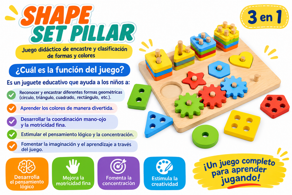 Juego Didáctico de Encastre y Clasificación de Formas y Colores
