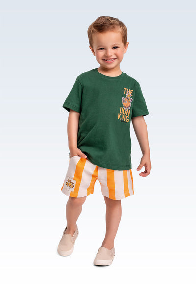 Conjunto Remera Verde Rey León