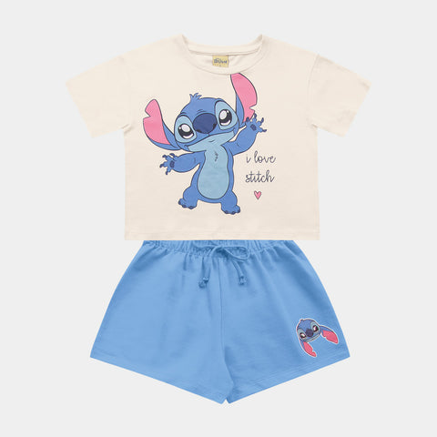 Conjunto Nena Stitch Beige Celeste