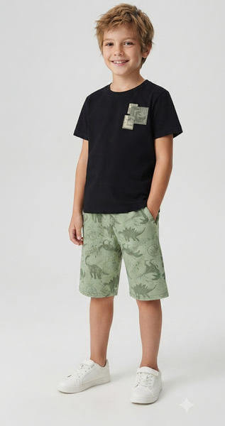 Conjunto Dino Bermuda Verde