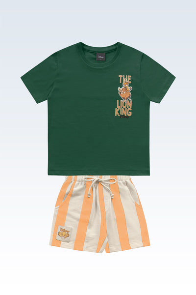 Conjunto Remera Verde Rey León
