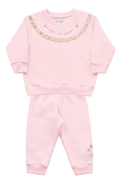 Conjunto Beba Frizado Rosa
