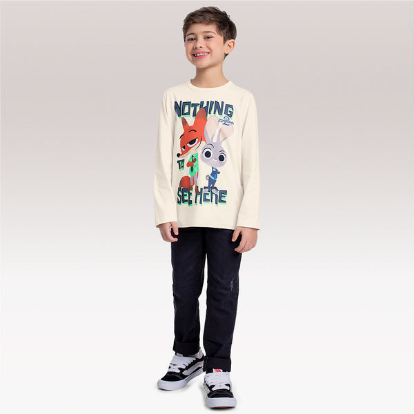 Remera Mangas Largas Zootopia Beige