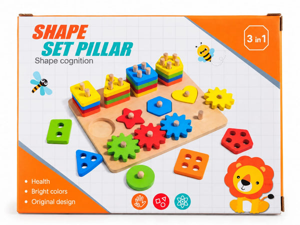 Juego Didáctico de Encastre y Clasificación de Formas y Colores