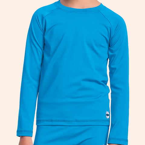 Remera con Protección UV Celeste