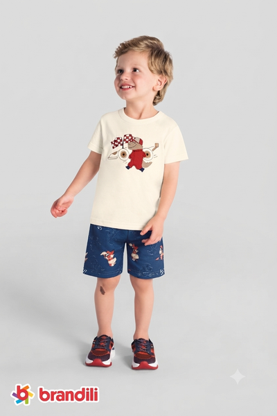 Conjunto Dino Short Azul