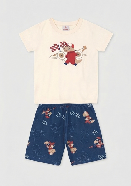 Conjunto Dino Short Azul